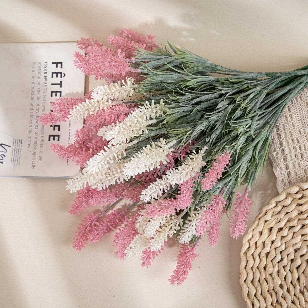 新款直销薰衣草塑料仿真花家居装饰婚庆手捧花墙植物墙假花MW5345