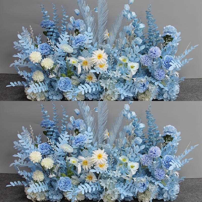 新款直销新款大款婚庆地排花仿真绢花成品装饰尤加利花排T台路引