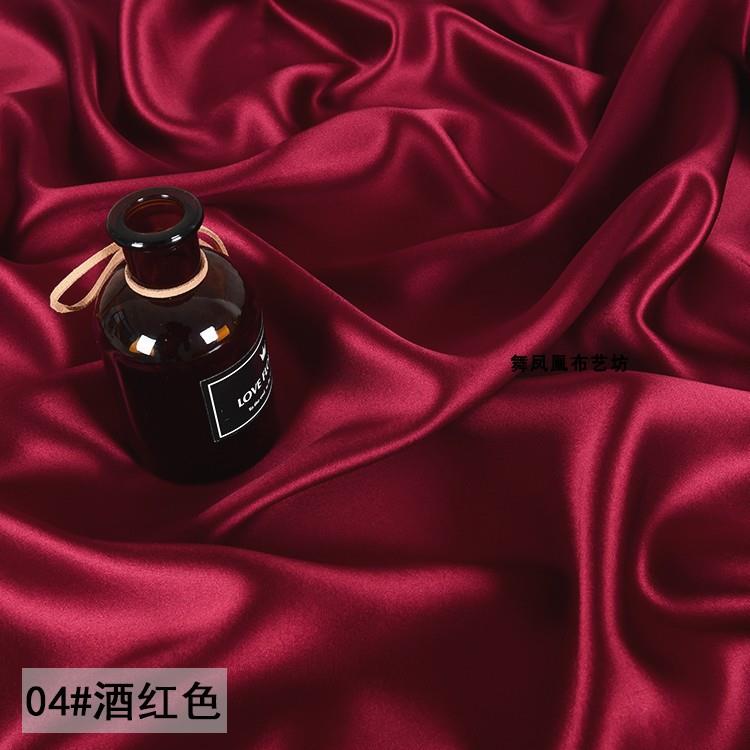 新款直销重磅进口真醋酸面料 丝滑光泽缎面抗皱赛真丝旗袍礼服外