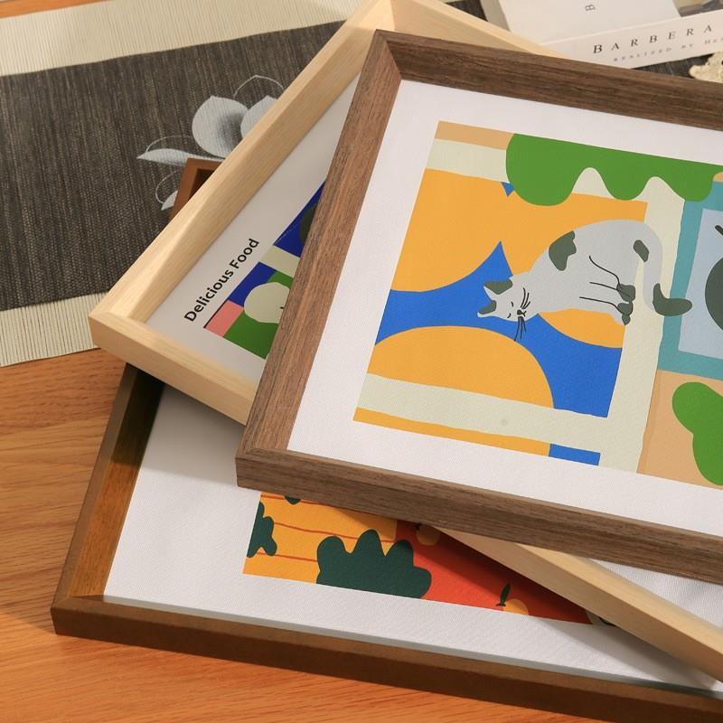 新款直销复古实木相框挂墙a4油画画框空框装裱儿童4k8k素描a框架