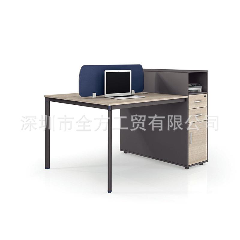 现代简约商业办公家具2人组合办公桌员工工位桌屏风带抽屉办公桌