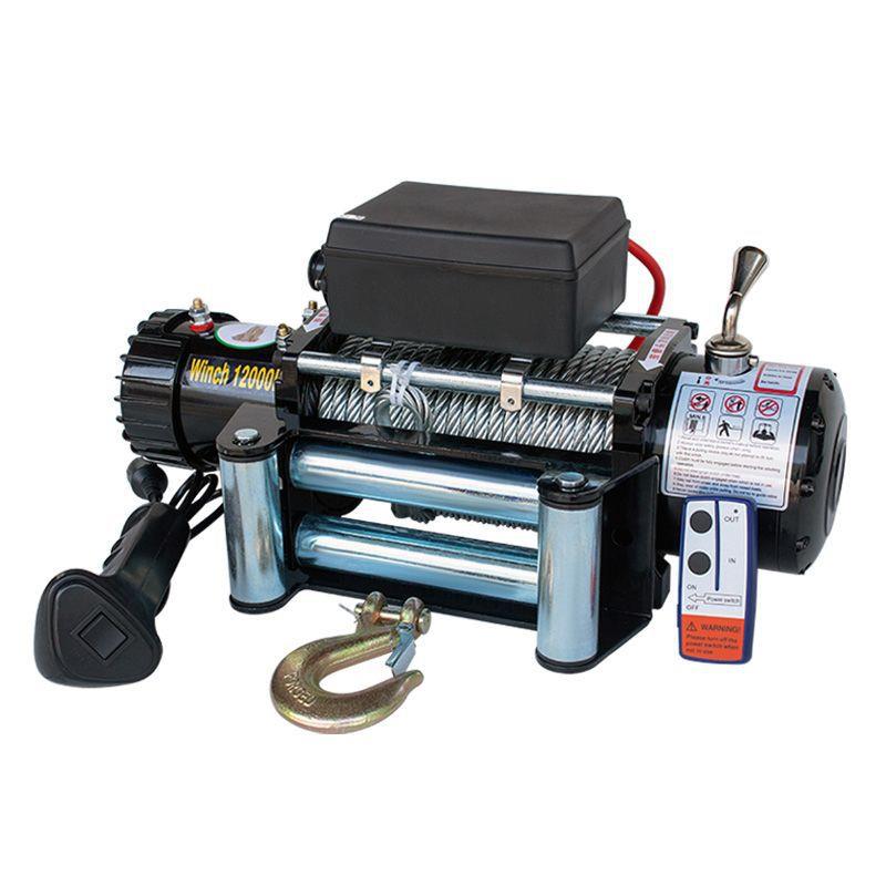 电动绞盘12v越野车牵引遥控绞盘电动葫芦小型卷扬机24v车载吊机