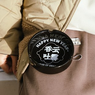 潮流家用客厅办公室摆件 左咸敦道新年系列陶瓷烟灰缸创意个性