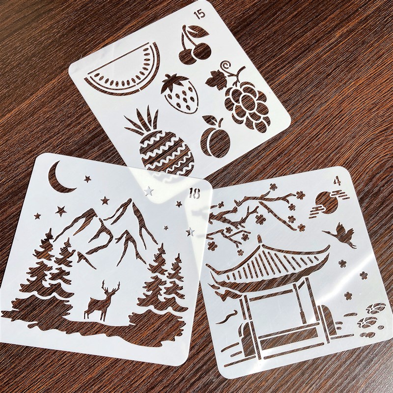 小学生手抄模板画画模具镂空绘画模板儿童手绘diy涂鸦装饰素材