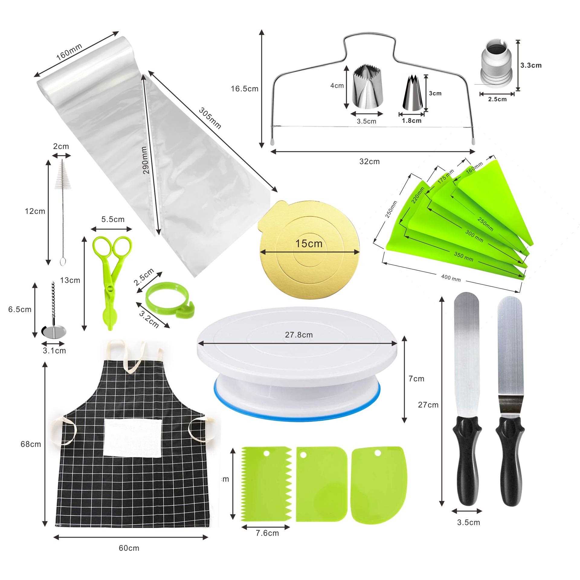 新款直销127pcs蛋糕装饰裱花嘴工具 烘焙转台用具 亚马逊新款奶油