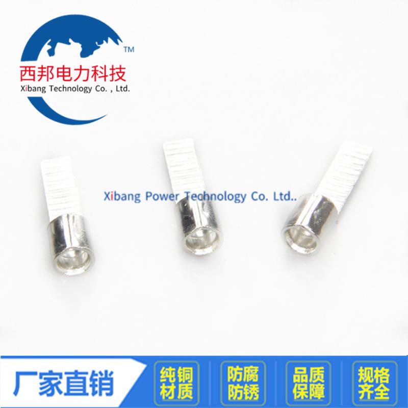 新款直销C45-70片形裸端头冷压接线端子 铜线耳 紫铜空开插片镀银