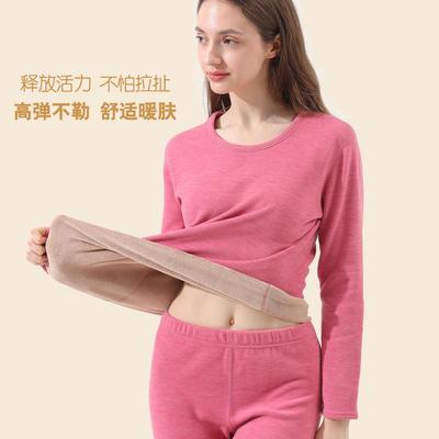 新款直销冬羊羔绒加绒加厚双层炫彩保暖衣男款女士中老年德绒保暖