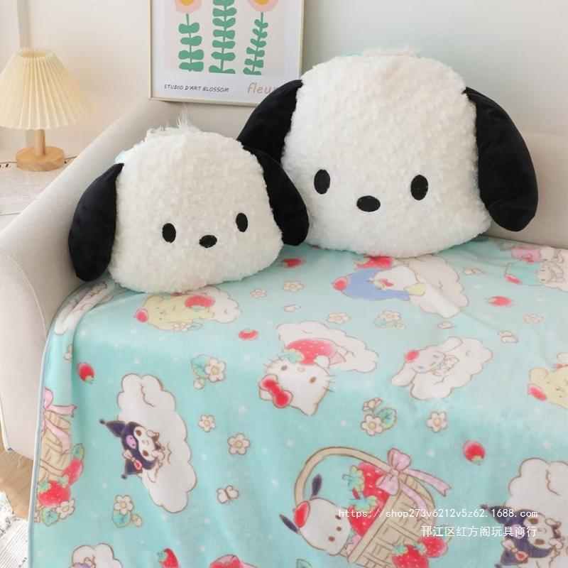 新款直销卡通帕恰狗PC狗毛绒车用汽车头枕靠垫护颈枕腰靠垫抱枕毯