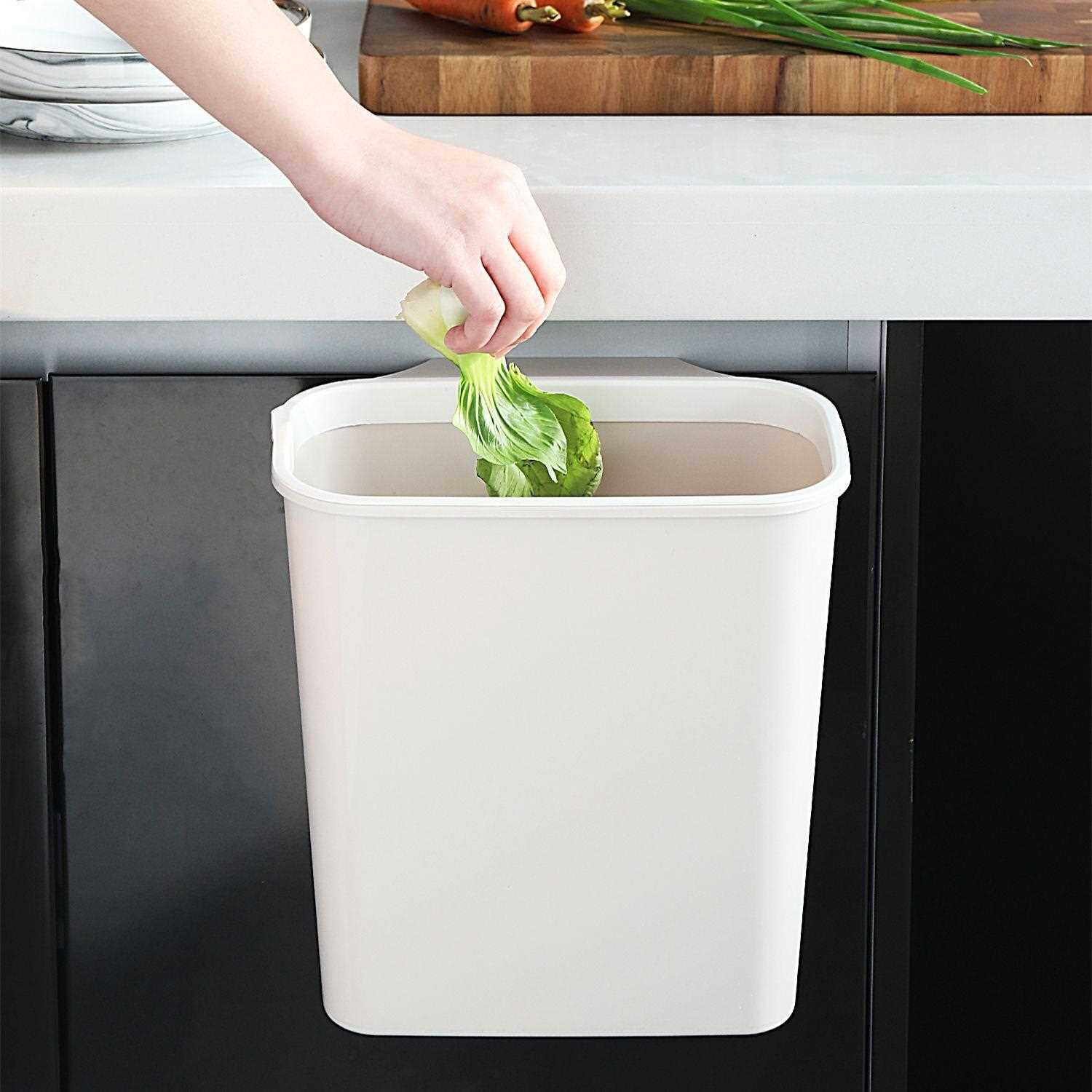 新款直销家用无盖塑料壁挂篓悬挂桶创意橱柜门垃圾桶厨房壁挂式收