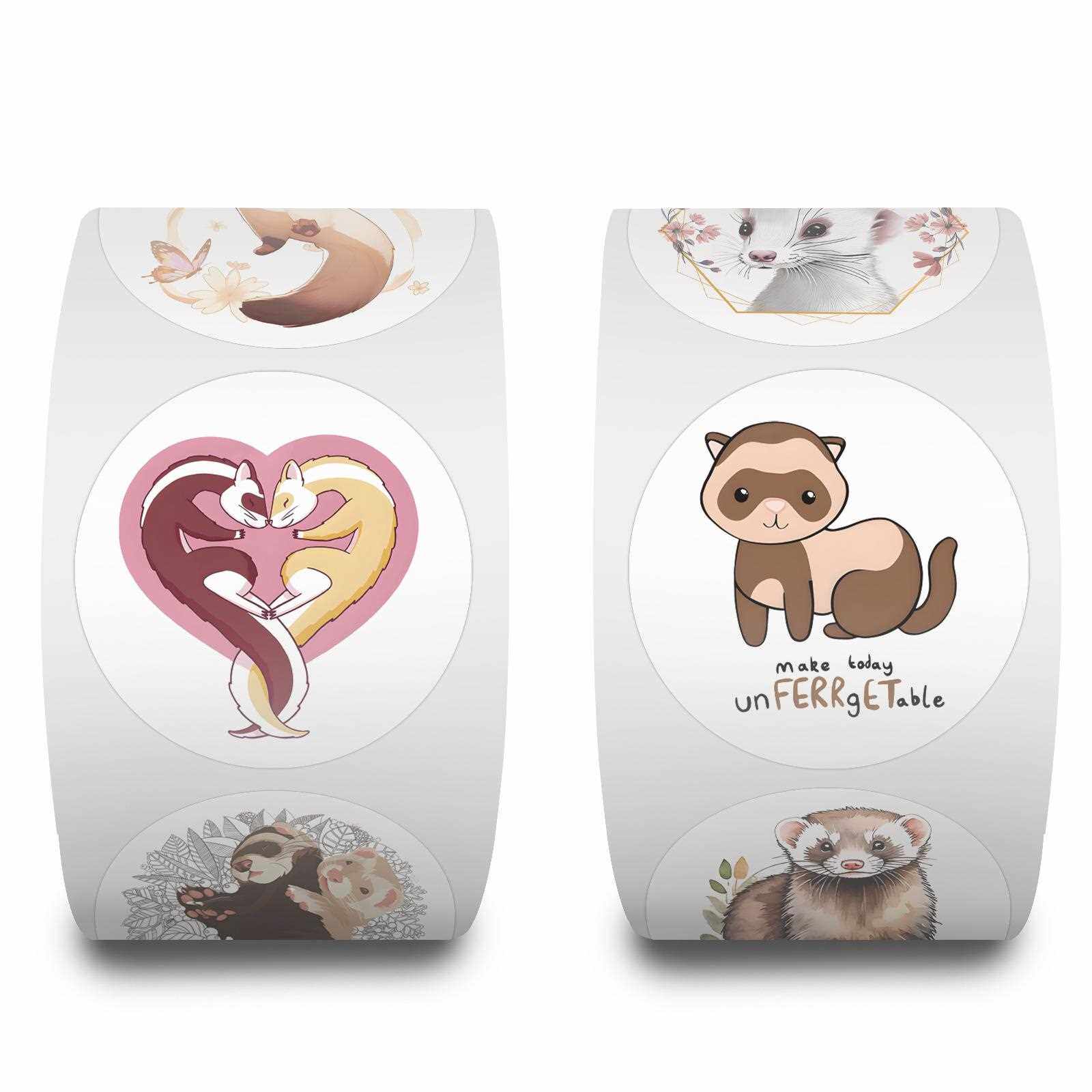 直销新款500贴/卷卡通雪貂动物卷卷胶带装饰行李箱笔记本网红手帐