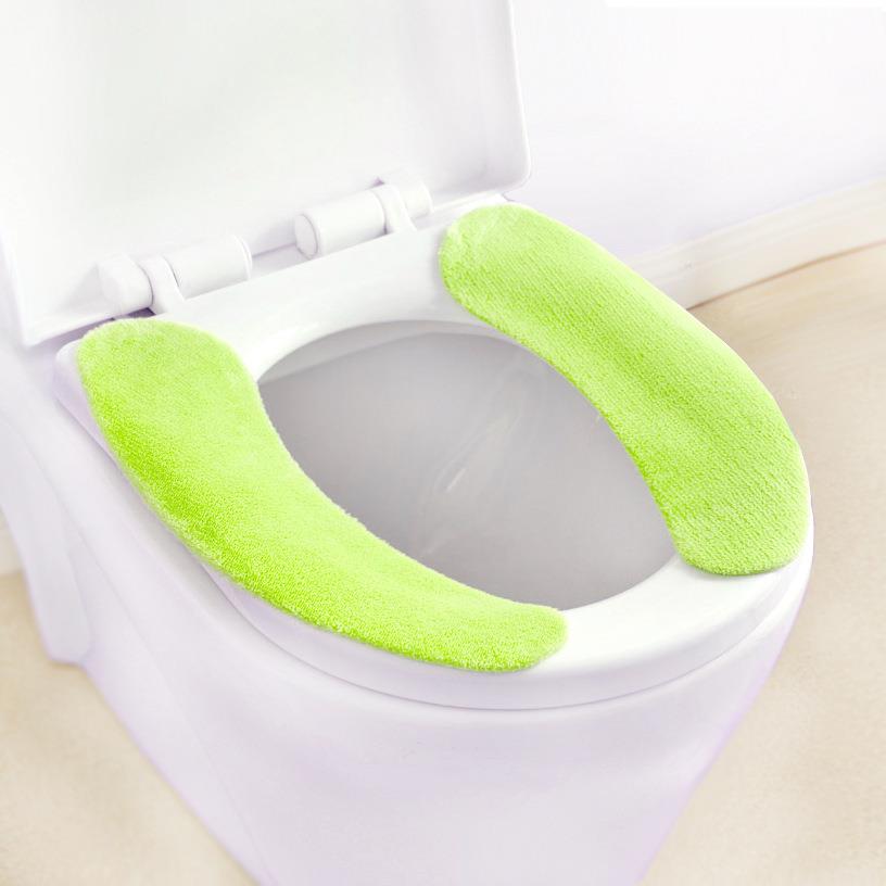 新款直销柔软法兰绒面无痕粘贴式马桶垫保暖马桶坐垫可裁剪可洗马