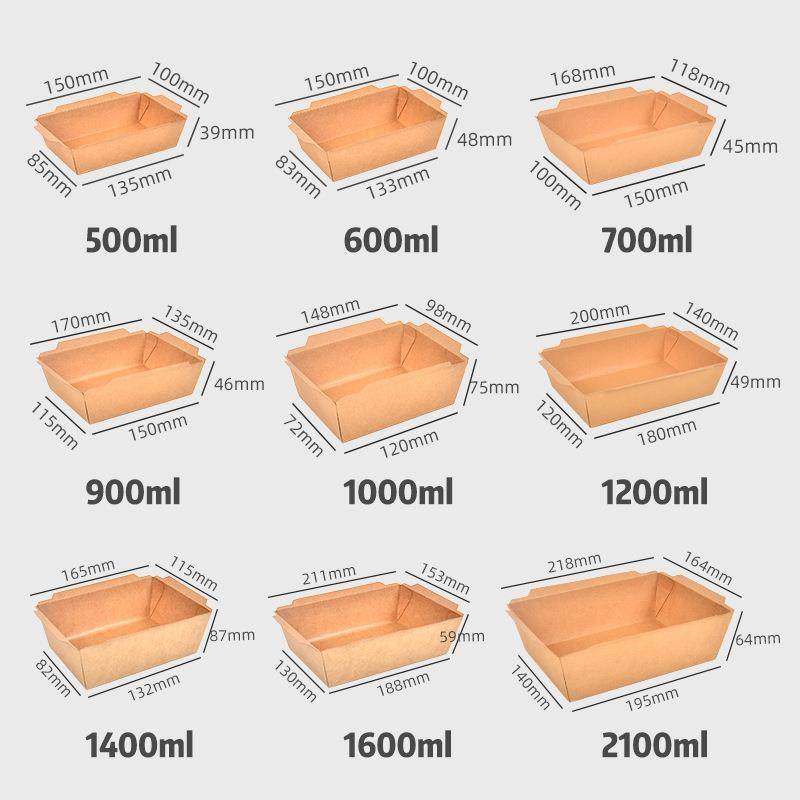 新款直销现货一次性牛皮纸餐盒防雾带盖沙拉多格打包盒寿司外卖便,包装,纸盒,淘宝优惠券,粉丝福利购,淘宝优惠卷