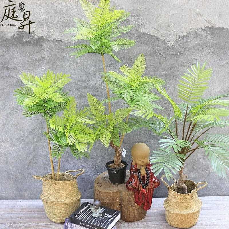 新款直销仿真旅人蕉龟背散尾葵沙罗树盆景盆栽绿植室内树摆件ins