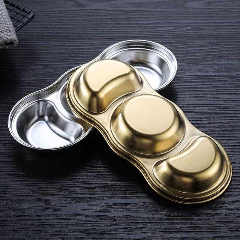 新款直销304不锈钢加厚金色多格韩式味碟酱料碟火锅调料碟凉菜碟,餐饮具,碟,淘宝优惠券,粉丝福利购,淘宝优惠卷