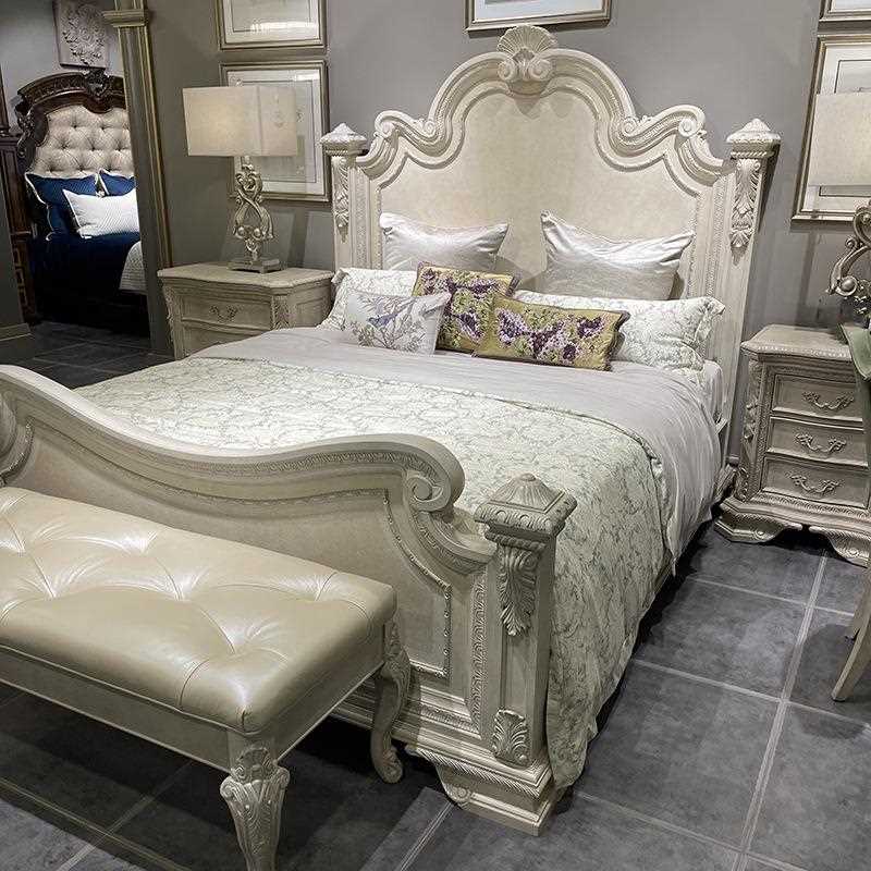 新款直销美式art轻奢实木床复兴印记雕花床法式乡村复古做旧1.8米