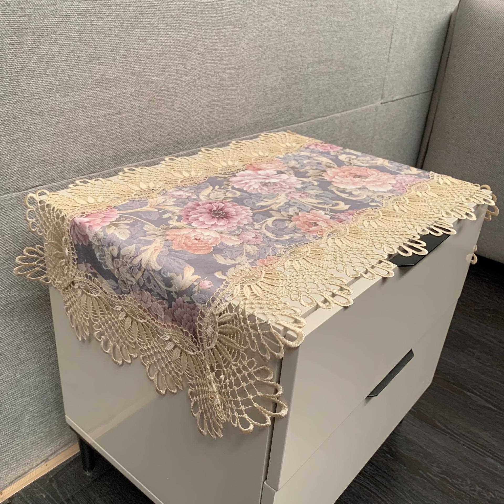 新款直销亚马逊新品蕾丝桌布家用床头柜盖巾喜庆餐桌桌垫茶几桌布,居家布艺,桌布,淘宝优惠券,粉丝福利购,淘宝优惠卷