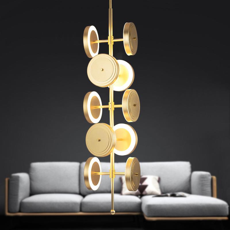 新款直销后现代设计师样板房轻奢酒店别墅客厅吊灯简约卧室金属装