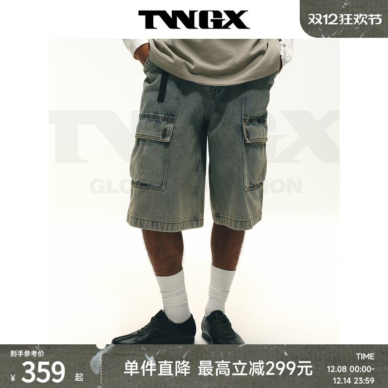 Teenie Weenie小熊男装美式街头休闲时尚洗水宽松舒适牛仔短裤