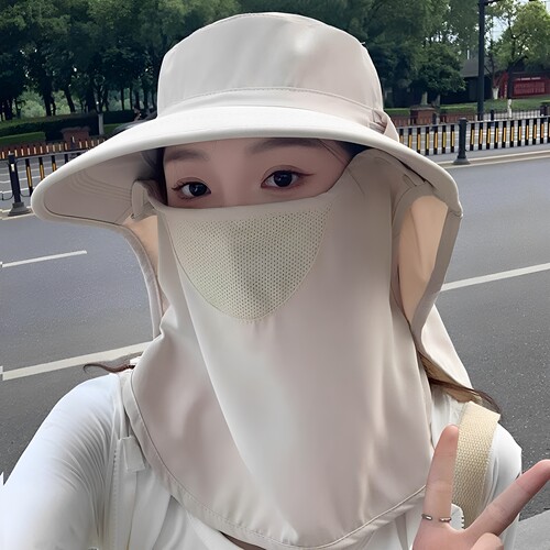 全方位防晒帽透气遮脸面罩护颈