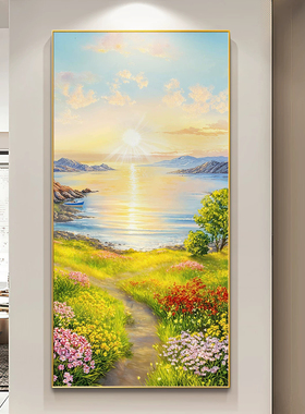 金山福禄轻奢玄关装饰画入户对门客厅沙发挂画走廊聚财壁画可定制