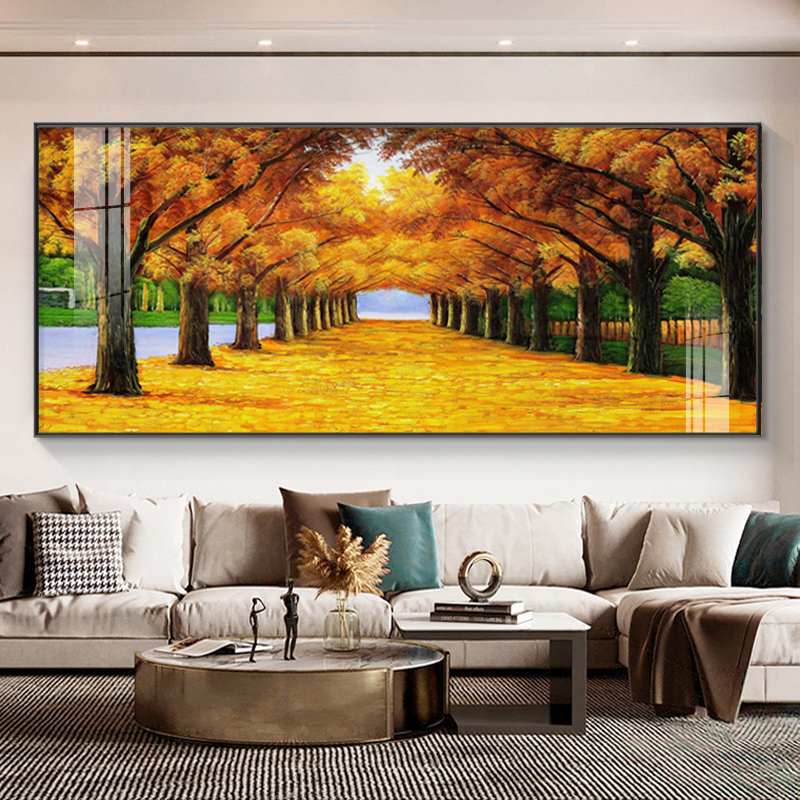 黄金大道客厅装饰画发财树沙发背景墙挂画卧室床头书房办公室壁画