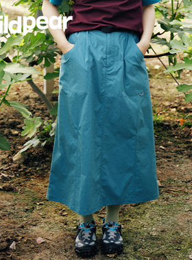 Wild Pear/野梨2025新款户外防泼水工装防晒半身裙徒步露营伞裙女