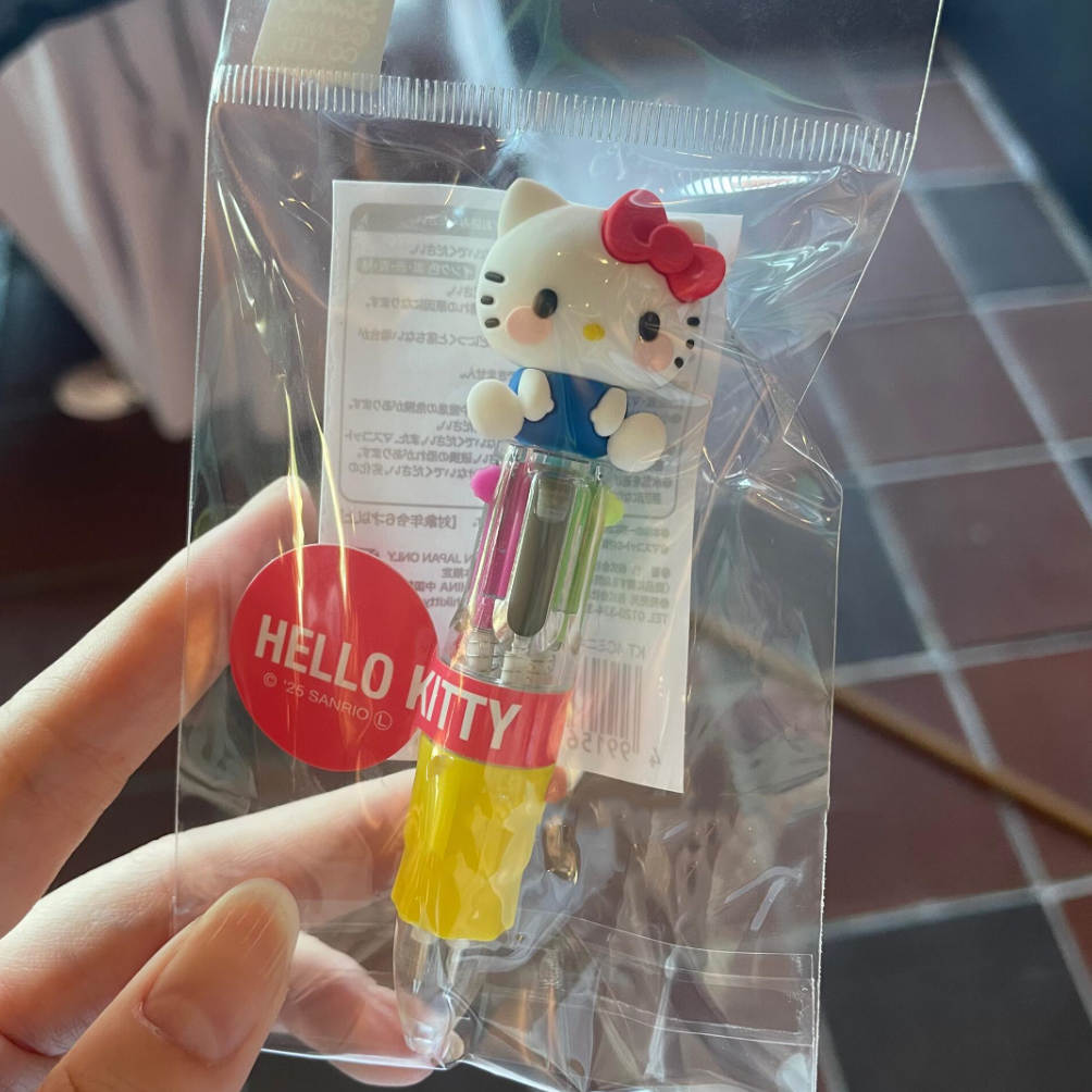 可爱卡通萌物头小四色圆珠笔