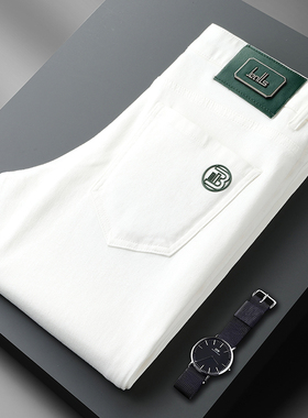 秋冬款欧货新款欧洲站轻奢加厚白色三防长裤弹力修身小直筒裤潮牌