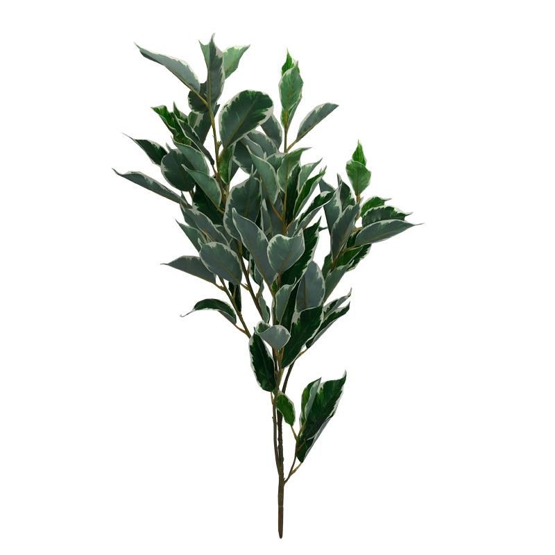 仿真植物假树叶香樟叶五叉立体樟树叶白边叶子拍摄景观工程