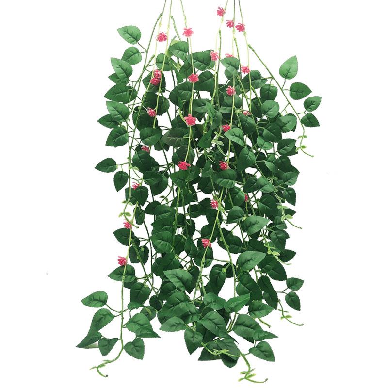 厂批仿真绿植假花塑料茶花布花藤条绢花家居装饰壁挂婚庆商场挂件