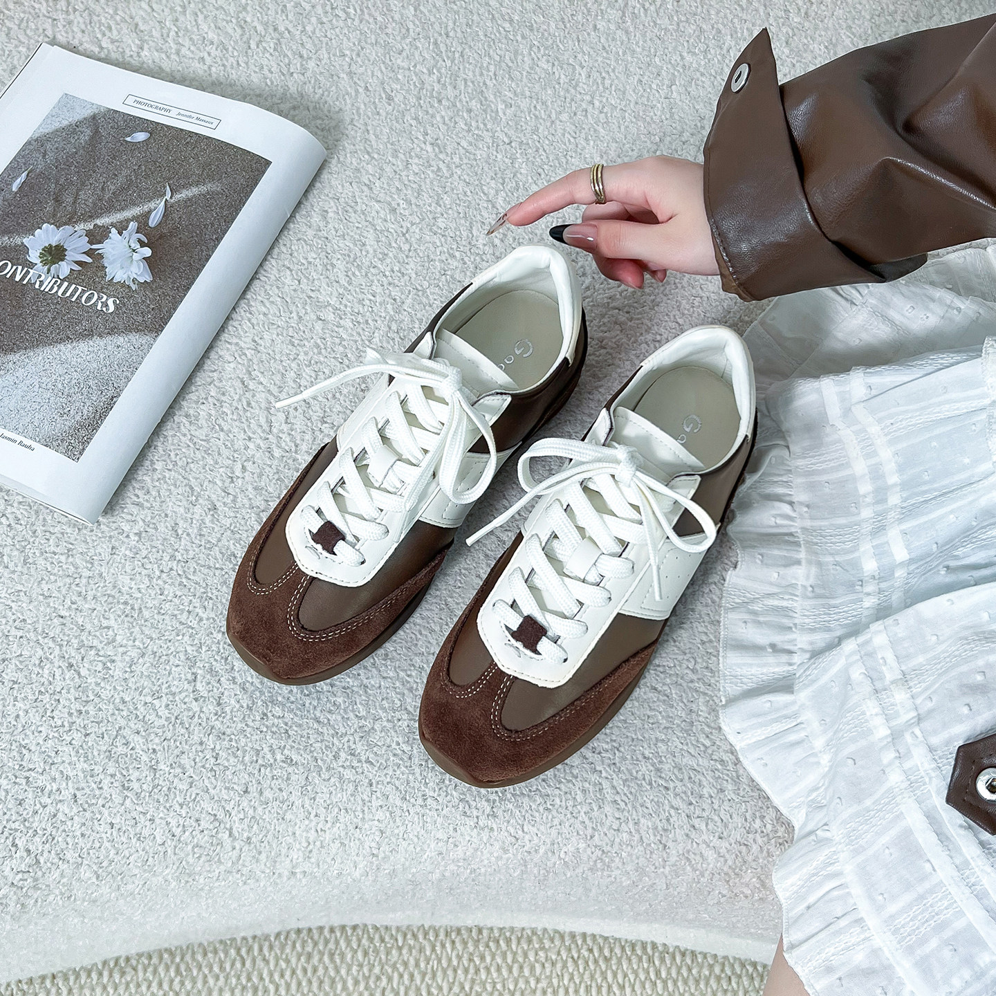 德训鞋女士2026新款女款舒适德训鞋内增高女运动休闲鞋软底不累脚