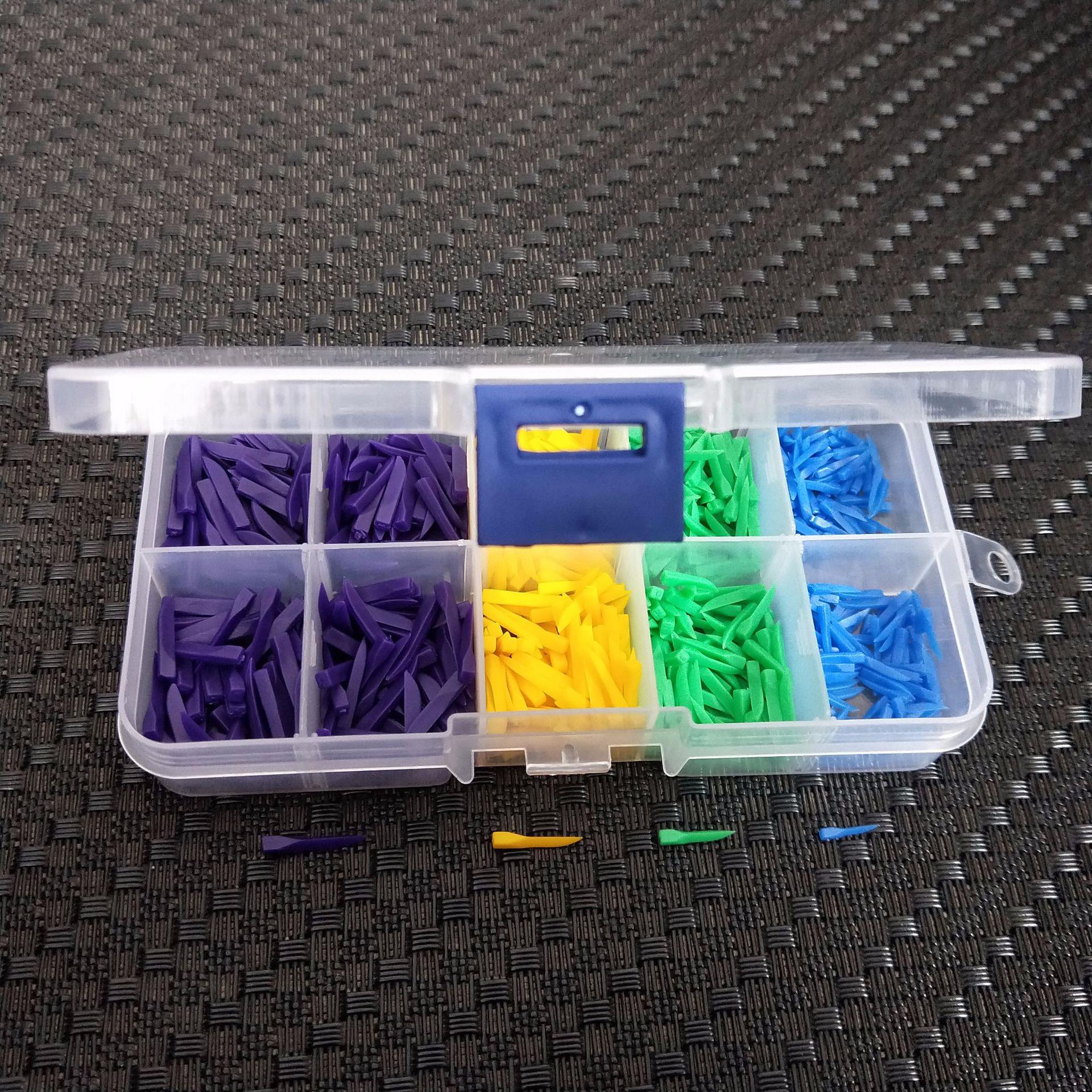 塑料牙楔牙间隙套装800个蓝扣方盒塑料 尖隙补牙辅助工具牙楔子