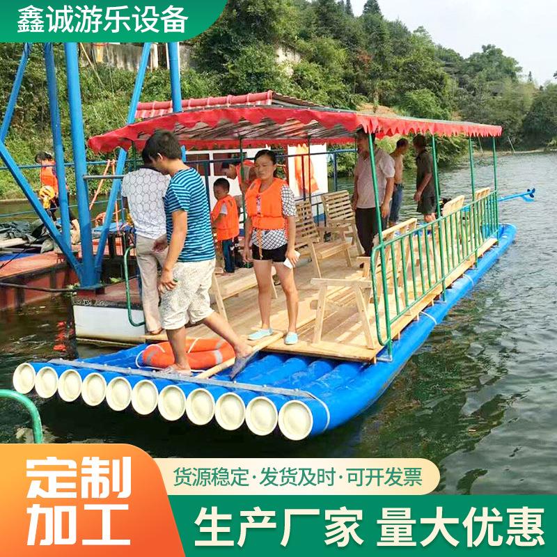 塑料竹筏竹排 水上码头浮动桥塑料竹筏水上观光竹排