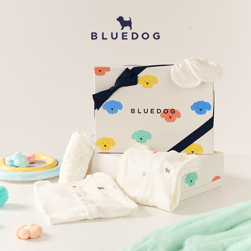 【家居系列】BLUEDOG宝宝见面礼小童0-3岁居家2件套A类棉套装礼盒