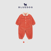 BLUEDOG韩国秋冬蓝狗宝宝背带裤 子灯芯绒直腿裤 长裤 婴幼儿连体裤