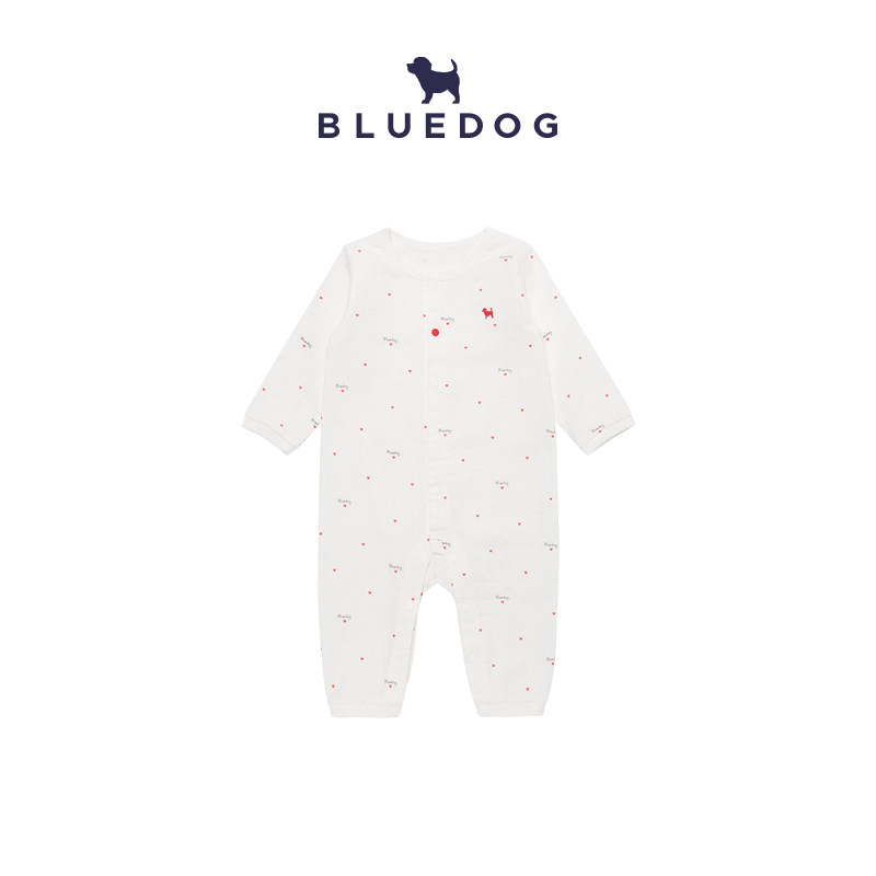 BLUEDOG蓝狗韩国新母婴A类莫代尔连体衣婴童宝宝初生上衣套装