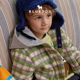 BLUEDOG 韩国蓝狗25FW男女童格纹连帽衬衫 外套百搭保暖儿童外套