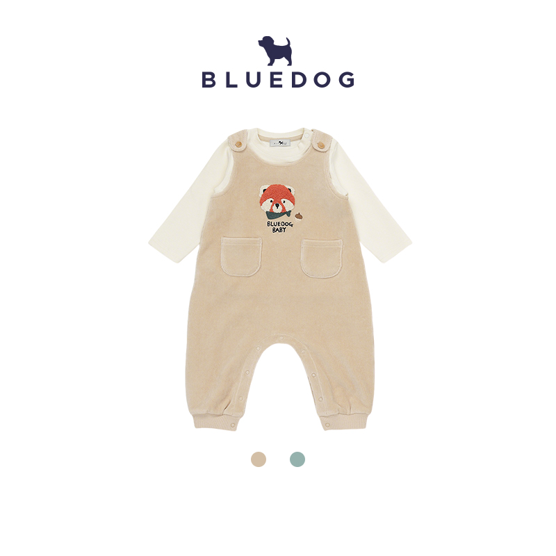 BLUEDOG蓝狗小动物罗纹绒连身服