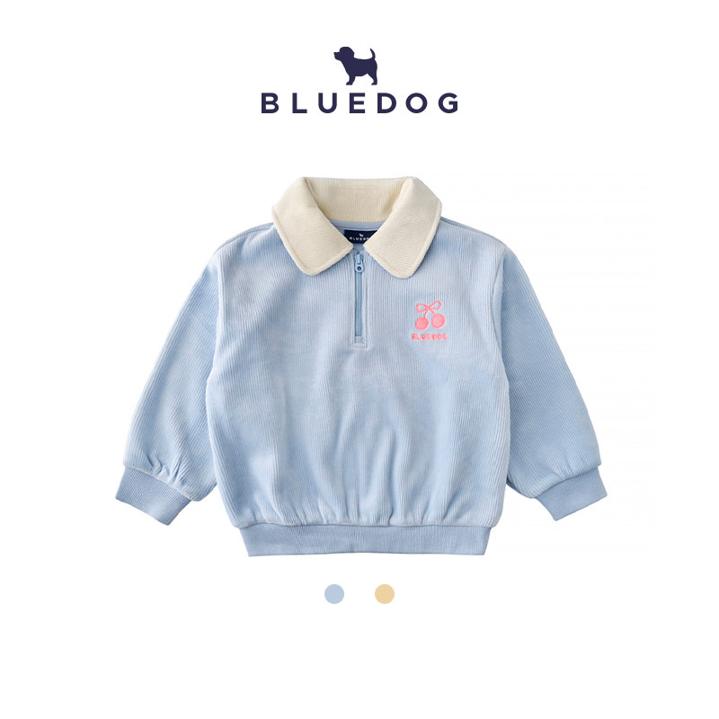 BLUEDOG罗纹绒半拉链卫衣