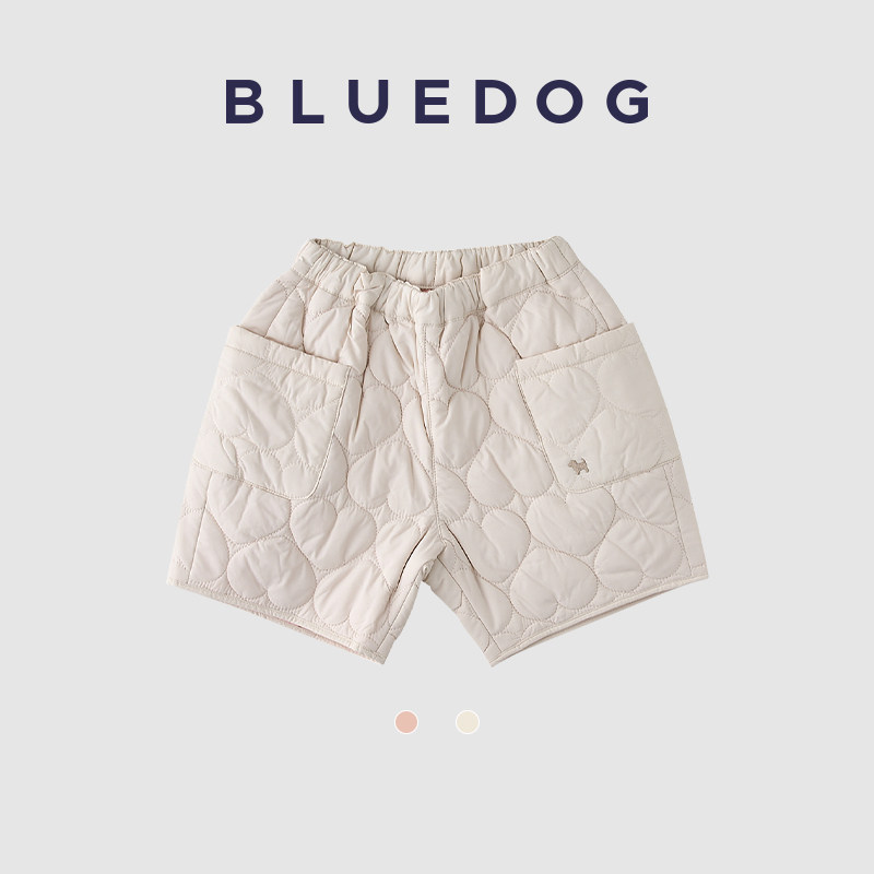 BLUEDOG 蓝狗男女童短裤韩国童装绗缝休闲款儿童精致五分裤子