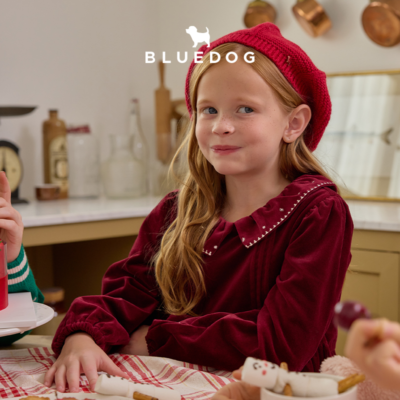 蓝狗25春秋儿童保暖连衣裙