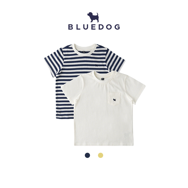 BLUEDOG 韩国蓝狗26SS夏季基础款短袖T恤两件套简约儿童上衣透气