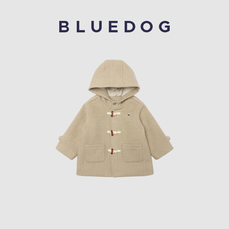 bluedog新款毛呢秋冬连帽大衣