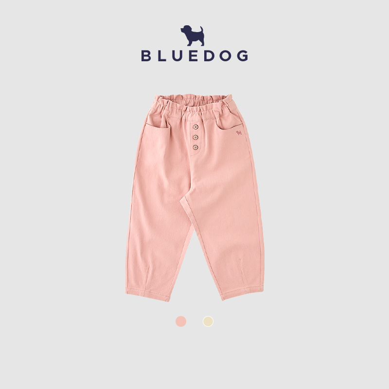 BLUEDOG韩国褶边儿童休闲长裤