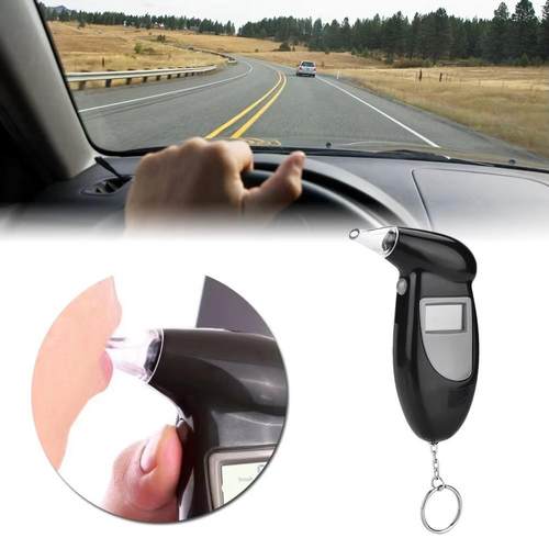 厂家直销现货AT-68弯嘴便携式不背光吹气式测酒驾仪器酒精测试仪