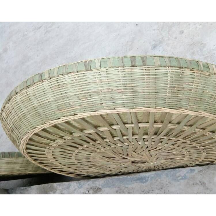9ZRT竹编制品传统纯手工全竹子簸箕加固家用加深大号圆形农家竹匾