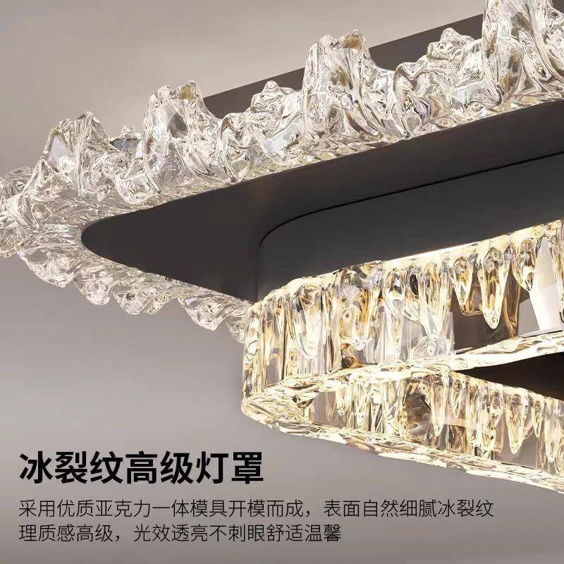 全光谱护眼冷暖风无叶风扇灯意式轻奢客厅吸顶灯2025新款餐厅吊扇