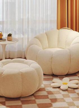 简约人沙发卧室阳台休闲椅旋转双人沙发懒可单躺睡可RWY南瓜沙发