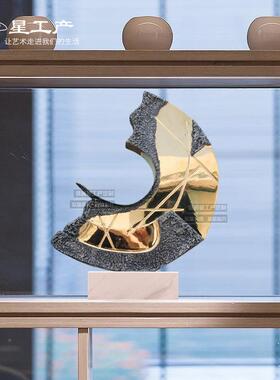 售楼处前台装饰术雕塑样板房酒店IXJ不锈钢玄关艺现品代客厅金属
