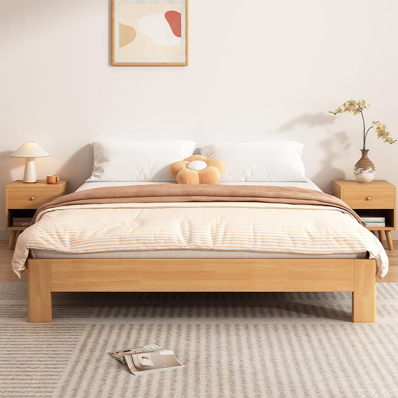 实木双人现床代约宿1/2/5/8榻榻EUV米民出租房用无简床头排骨床架